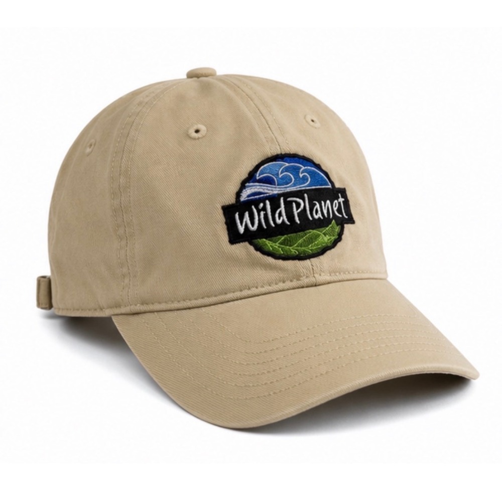 Wild Planet Khaki Tan Organic Cotton Baseball‎ Cap econscious Adjustable Dad Hat